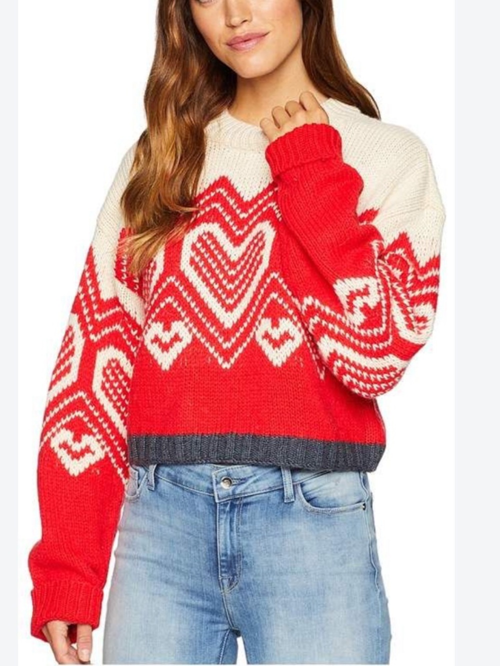 Free People Women's I Heart You Sweater Size XS Wool and Alpaca